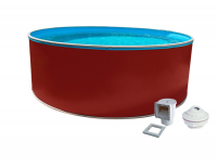 Бассейн Лагуна морозоустойчивый 2.50х1.25м круглый красный (скиммер, форсунка) 25016 Бассейн Лагуна морозоустойчивый 2.50х1.25м круглый красный (скиммер, форсунка) 25016